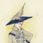 Henri Bendel Fashion and Costume Sketch Collection. Sketch HB 25-04, 1917.