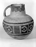 Pitcher with Black on White Geometric Design