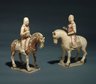 Male Figure Riding Horse, One of Pair