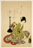 A Seated Woman with a Lacquer Candle Stand