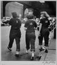 Three Girls Crossing Street (Livonia Avenue Under IRT New Lots El, East New York), from the series An Era Past: Photographs of Brownsville and East New York, Brooklyn