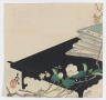 Camellia and Books on Low Black Table