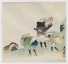 Travelers on a Hillside in the Rain