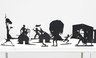 Burning African Village Play Set with Big House and Lynching