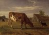 Brooklyn Museum: Cow in an Enclosure; A Dog Barking at Her (Vache paissant dans un enclos; un chien aboie après elle)