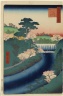 Brooklyn Museum: Dam on the Otonashi River at Oji, No. 19 in One Hundred Famous Views of Edo
