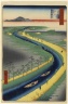 Brooklyn Museum: Towboats Along the Yotsugi-dori Canal, No. 33 in One Hundred Famous Views of Edo