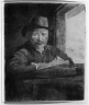 Self-Portrait Drawing at a Window