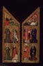 Brooklyn Museum: Two Wings of a Triptych: Angel Annunciate with Saints Francis, John the Baptist, Catherine of Alexandria and Mary Magdalene (Left Wing); Virgin Annunciate with Saints Jerome, Augustine, Gregory and Anthony Abbot
