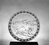 Brooklyn Museum: Plate (Railroad Crossing scene)