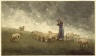 Shepherdess Tending Sheep