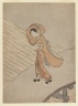 Young Girl Crossing a Bridge after Snow: Calendar Year of the Second Year of Meiwa