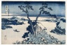 A View of Mount Fuji across Lake Suwa, Lake Suwa in Shinano Province (Shinsu Suwako), from the series, Thirty-six Views of Mount Fuji (Fugaku sanjurokkei)