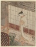 Courtesan in Night Attire Standing on a Verandah