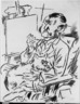Self-Portrait with Dog in Front of the Easel (Selbstbildnis mit Hund vor der Staffelei)