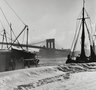 New York City, Seen from the Rear of Fulton Fish Market, Brooklyn Bridge in the Background, December 1947