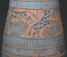 Tear Drop Shaped Vase with Painted Designs of Maidens, Cows, Swamp Plants, etc.