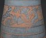 Brooklyn Museum: Tear Drop Shaped Vase with Painted Designs of Maidens, Cows, Swamp Plants, etc.