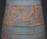 Brooklyn Museum: Tear Drop Shaped Vase with Painted Designs of Maidens, Cows, Swamp Plants, etc.