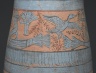 Brooklyn Museum: Tear Drop Shaped Vase with Painted Designs of Maidens, Cows, Swamp Plants, etc.