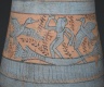 Brooklyn Museum: Tear Drop Shaped Vase with Painted Designs of Maidens, Cows, Swamp Plants, etc.