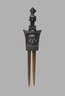 Brooklyn Museum: Comb with Face, Lizard and Cross-legged Figure