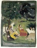 Krishna and Radha under a Tree in a Storm