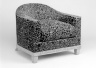 Upholstered Armchair with Seat Cusion, One of Pair