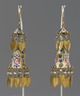 Two-Tiered Enamel Earrings