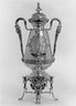 Urn with Cover, Figure on Spigot, Stand and Fuel Lamp