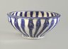 Blue and White Bowl with Radial Design