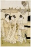 Three Women and a Boy Along the Sumida River