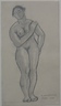 Nude Standing with Hand on Left Shoulder