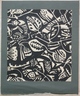 (Semi-abstract floral designs in black and white)