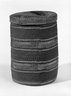 Twined Cylinder Basket with Lid with False Embroidery