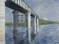 Brooklyn Museum: The Seine and the Railroad Bridge at Argenteuil (La Seine et le pont du chemin de fer d'Argenteuil)