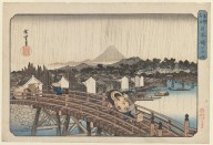Brooklyn Museum: Evening Shower at Nihonbashi Bridge, from Celebrated Places in the Eastern Capital (Toto Meisho)