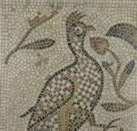 Brooklyn Museum: Mosaic of a Bird in a Vine