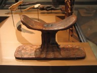Brooklyn Museum: Headrest with Birth-gods on Base and Neck Support