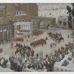 Birds-Eye View of the Forum: Jesus Hears His Death Sentence (Le Forum "vu &agrave; vol doiseau."  J&eacute;sus entend sa condamnation &agrave; mort)