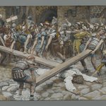 Simon the Cyrenian Compelled to Carry the Cross with Jesus (Simon de Cyr&egrave;ne contraint de porter la Croix avec J&eacute;sus)
