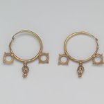 Earrings with Wheel and Pendant Ornaments