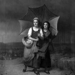 School Girls Caught in a Storm (Le Retour de l&eacute;cole)