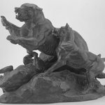 Bear Fleeing Dogs (Ours fuyant des chiens)