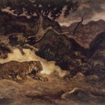 Jaguar Discovering a Snake (Jaguar d&eacute;couvrant un serpent)