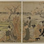 A View of Blossoms on the Bank of the Sumida
