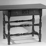 Table, Rectangular Top Resting on Four Turned Legs
