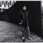 Richard Serra beside His "Tilted Arc"