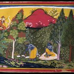 Cupid Disturbs Krishnas Penance, Page from a Gita Govinda Series