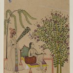 Seated Princess with Attendant and Lion